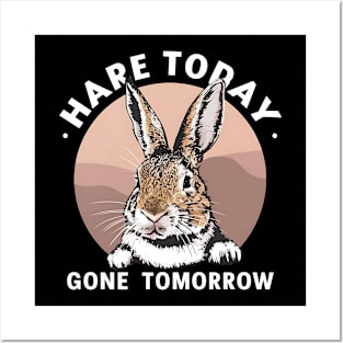 Funny Rabbit Hare Today Gone Tomorrow Posters and Art